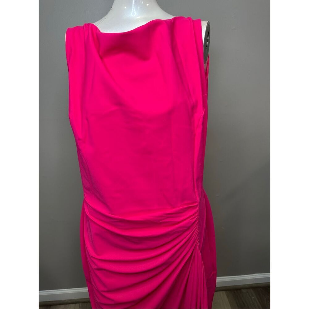 CHIARA BONI BATEAU NECKLINE DRAPED BODYCON SLEEVELESS DRESS US 12 $695 - Picture 2 of 9